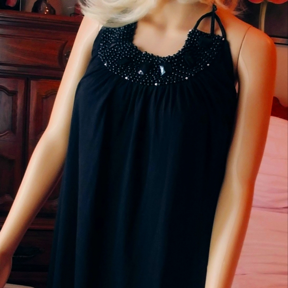 Black halter dress